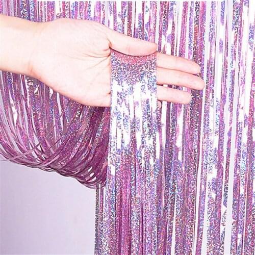 Party Supplies Wedding Decoration Party Favors Photozone Rain Tinsel Foil Curtain Birthday Party Wall Drapes Photo Zone Backdrop