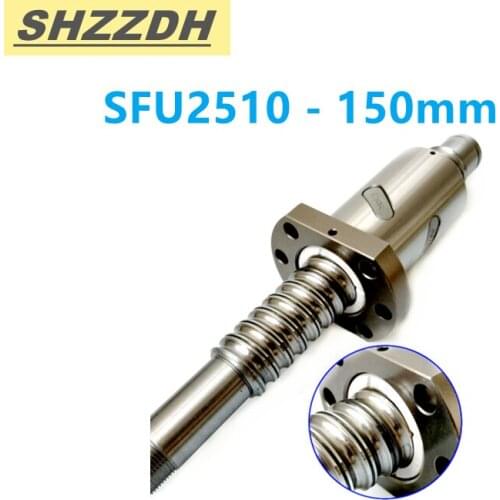 High quality SFU2510 length 150mm ball screw with ball hole nut/waist nut/for BKBF20 EKEF/FKFF20 CNC accessories