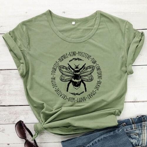 Bee Humble Bee Kind Bee Positive T-shirt Aesthetic Bee Lover Gift Tshirt Cute Women Graphic Christian Bible Verse Top Tee Shirt