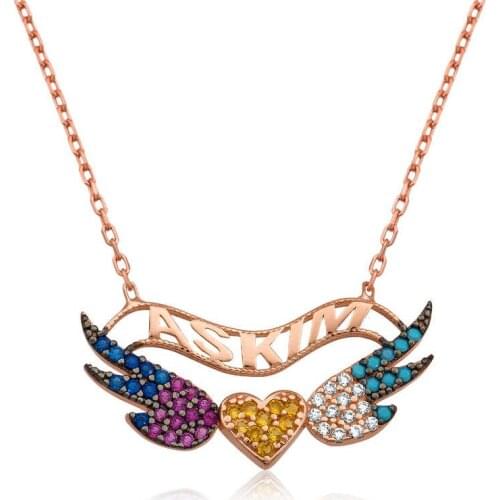 Tevuli 925 Sterling Silver Wing Heart Woman Necklace