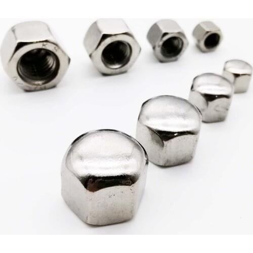 1/20pcs DIN917 304 Stainless Steel Hex Hexagon Decor Short Low Cover Cap Acorn Nut for M3 M4 M5 M6 M8 M10 M12 M14 M16 screw bolt