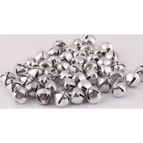 100pcs/lot 9.5mm Silver color Metal Small Bell Jingle bell for Christmas Decoration