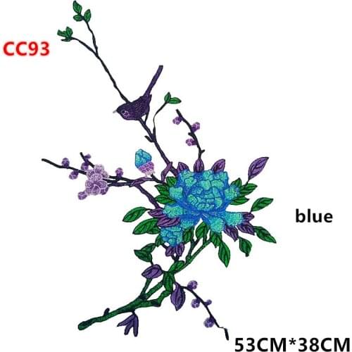 2pcs blue pink Embroidered Water soluble venise lace flower patches sewing on T-shirt Tuxedo clothing Accessories CC93