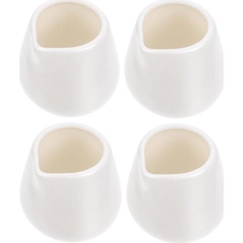4 Pcs Sauce Cups Water Cups Multipurpose Coffee Jugs Without Handle Kitchen Tableware Storage Jar (M, White)