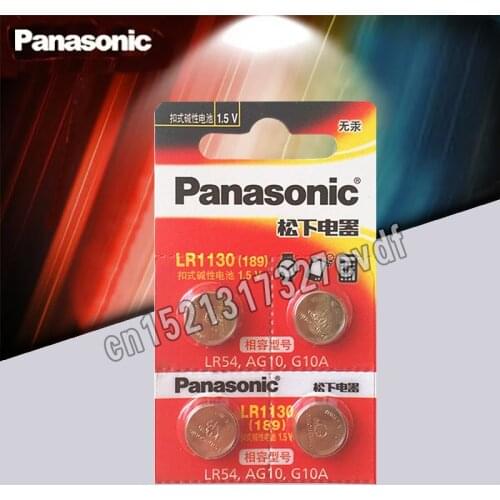 4pcs/lot Panasonic Battery Cell 1.5V AG10 LR1130 Alkaline Button Battery AG10 389 LR54 SR54 SR1130W 189 LR1130 Button Batteries