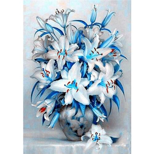 Full circle diamond 5D diamond painting flower DIY diamond embroidery kit landscape home decoration leisure