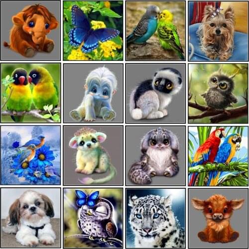 5D DIY Diamond Painting Cartoon Animal Diamond Embroidery Mosaic Cross Stitch Kits Home Decor Art