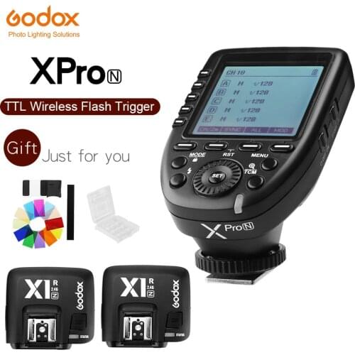 Godox Xpro-N i-TTL II 2.4G X System Wireless Control Remote Trigger with 3x X1R-N Controller Receiver Compatble for Nikon Flash