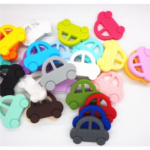 Chenkai 50PCS Silicone Car Teether BPA Free DIY Chewing Pendant Nursing Teething Jewelry Baby Pacifier Dummy Toy Gift Teether
