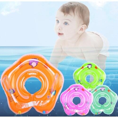 Baby Swimming Neck Ring Tube Safety Infant Bathing Float Circle Summer Inflatable Water Floating Drink Cup Holder Accessories