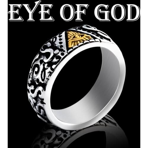 Gothic Eye Ring Jewelry Mens Ladies Ring Mens Illuminati The All-seeing-eye pyramid eye symbol wedding ring party band