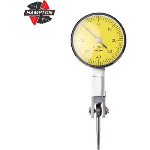 HAMPTON Dial Indicator 0-0.8mm Lever Test Indicator Magnetic Base Stand Holder Measuring Instruments 0.01mm Dial Gauge