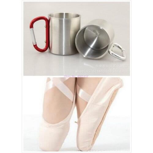 By TNT 100pcs 220ml Carabiner Handle Cup And Double Wall Stainless Steel+dance shoes