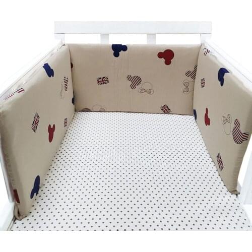 Baby Crib Bumper Set Newborn Polka Dot Cotton Printed Cot Bumpers in Crib Infant Protector Pink & Blue for girl boy 150*30cm