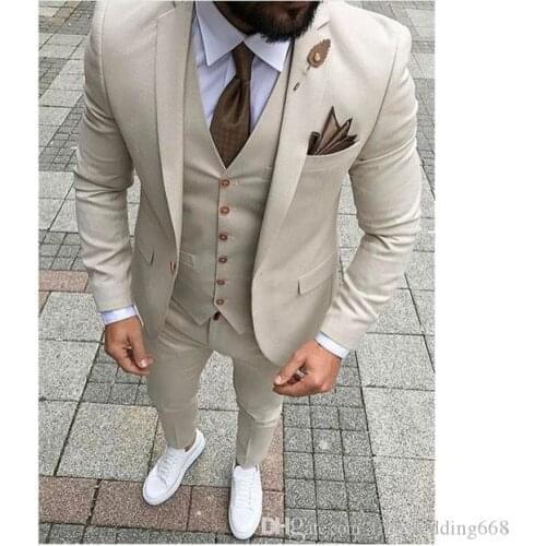 Handsome Groomsmen Wool blend Groom Tuxedos Mens Wedding Dress Man Jacket Blazer Prom Dinner (Jacket+Pants+Tie+Vest) 0001