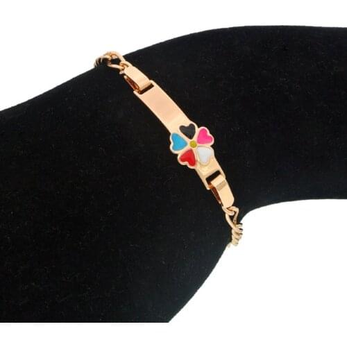 COlOrful Heart Bracelets for Baby Girl Boy Bracelet Gold Kids Jewelry Baptism Gift Armbanden Pulseira Bebe Pulceras B0929