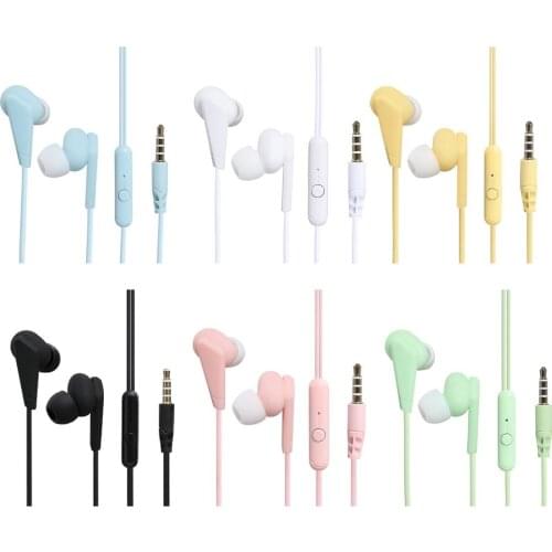 Macaron Wired Headphones In-ear Mobile Phone Headsets Bass Sound HIFI 3.5mm Earphone With Microphone For Apple Android Phone