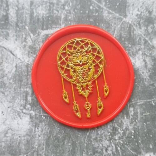 Cute Dreamcatcher owl Wax Stamp DIY Exquisite Paint wood handle,DIY Ancient Seal Retro Stamp,Personalized Stamp Wax Seal