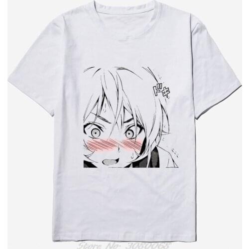 Ahegao Anime Mens Tshirts Summer Design Short Sleeve Casual Tops Harajuku High Quality Male Plus Size Men Streetwear
