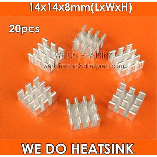 WE DO HEATSINK 20pcs 14x14x8mm Passive Heatsink MOSFET Chipsink Heat Sink With Pin Fins