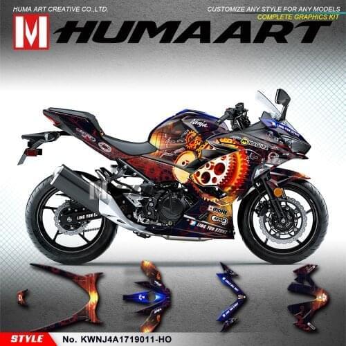 HUMAART Personalised Graphics Stickers Kit for Ninja 250 2019 2020 400 ABS 2017 2018 2019 2020 2021 Ninja 400 ABS KRT 2020