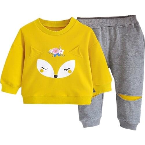 New Spring Autumn Baby Girl Clothes Suit Children Fashion T-Shirt Pants 2Pcs/Sets Toddler Sports Casual Clothing Kids Tracksuits