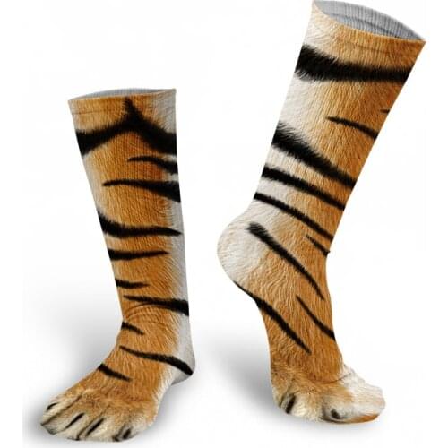 New Fashion Animal Soles Tiger Skull Bones Socks Men Women Makeup Party Novelty Cotton Socks Harajuku Kawaii High Ankle Sock