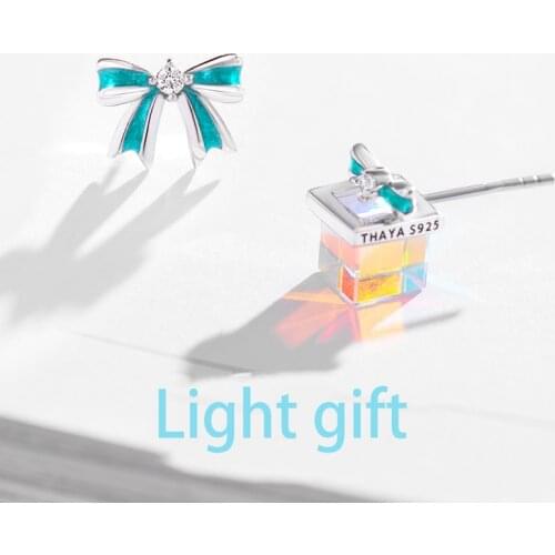 Optical Color Earrings Ladies Sterling Silver Simple Crystal Pendant Modern Jewelry Elegant Girl Gift Jewelry