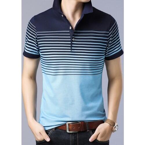Wholesale Cheap Fashion Casual Golf Striped Short Sleeve Ombre Polo T-shirts