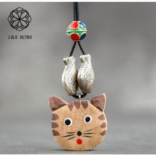 Lovely Cat and Fish Woman Accessories Gifts Jewelry Long Cute Necklace Fashion Women Pendants Necklaces for Valentines Day 2021