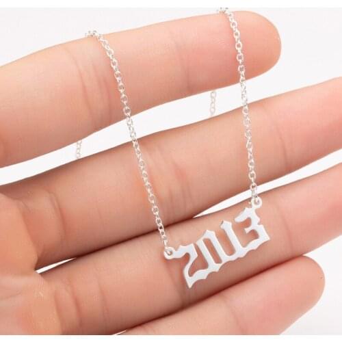 Year Number Necklaces for Women Custom Year Birthday Gift from 1980 to 2019
