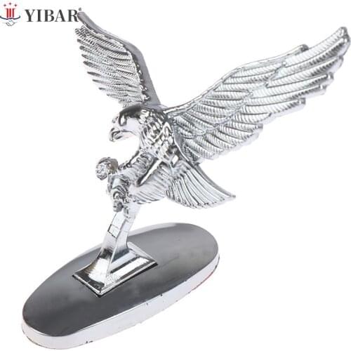 Car Front Cover Chrome Hood Ornament Badge 3D Emblem Angel Eagle For Auto Car