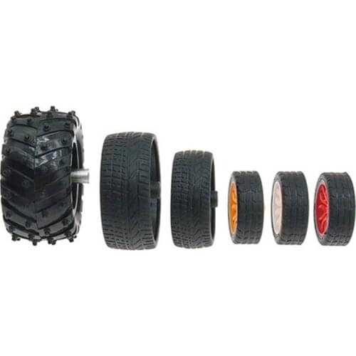 50PCS Multi Type 20mm 26mm 38mm 48mm 53mm Plastic Rubber Tire Accessories for RC Model Vehicles DIY Robot Scientific Education