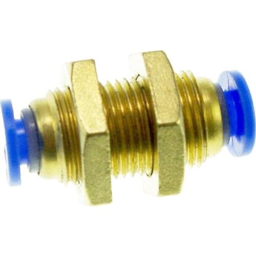 Pneac Bulkheld Straight Type Pneumatic Screw Thread Quick Connectors Fitting PM 4MM-16MM Hose Tube One Touch Push Into