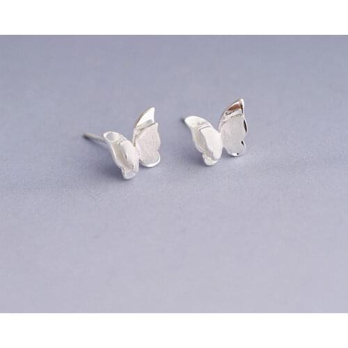 925 Sterling Silver Delicate Butterfly Stud Earrings For Women Fashion Jewelry Ear Studs Wholesale S-E501