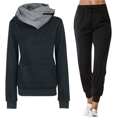 Tracksuit Women 2 Piece Sets Womens Outfits Sets Warm Hoodie Sweatshirts+Pant Suits Sets Fashion Two Piece Set Female