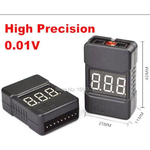 BX100 Voltage Tester Checker LED Low Voltage Alarm Buzzer for 1~8S Lipo Battery Voltmeter for RC Model Airplane boat