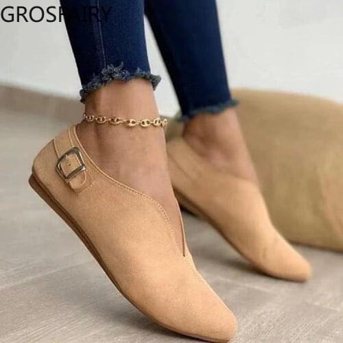 Summer Single Shoes Womens PU Surface Without Laces, Casual Flat Leather Shoes, Women Walking and Dancing Light Womens Shoes