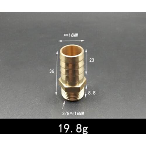 Thicken DN10 3/8" BSP Male x 16mm Hose Barb Tail Brass Coupling Joint Pipe Fitting Water Gas