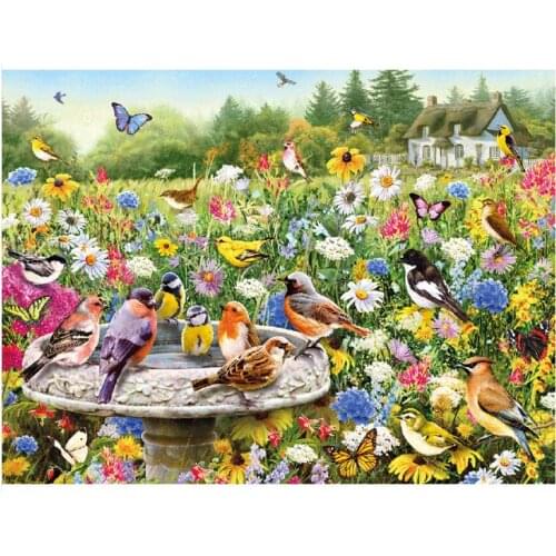 Birds Embroidery Mosaic Craft Flower Daisy Diamond Painting Kits Crystal Picture Wall Paper Rhinestone Drawing Christmas Gift