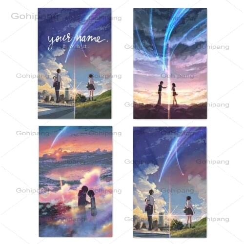 Japanese Film Animation Movie Print Canvas Poster Wall Art Pictures Cartoon Love Silk Painting Living Room Home Decor