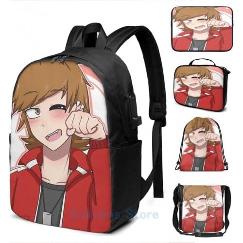 Funny Graphic print Tord by Eddsworld USB Charge Backpack men School bags Women bag Travel laptop bag