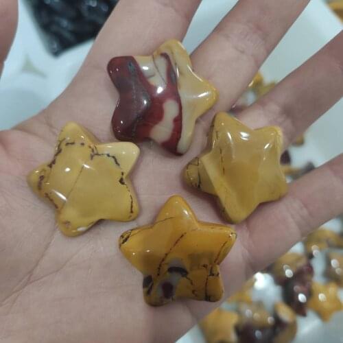 Yolk Stone five-pointed star Healing Gem For Home Decorative Collection Gifts