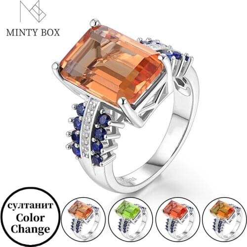 Fashion Ladies Ring 925 Silver Jewelry Zultanite Gemstone 14*10mm Octagon Diaspore Ring Accessories Wedding Engagement Party
