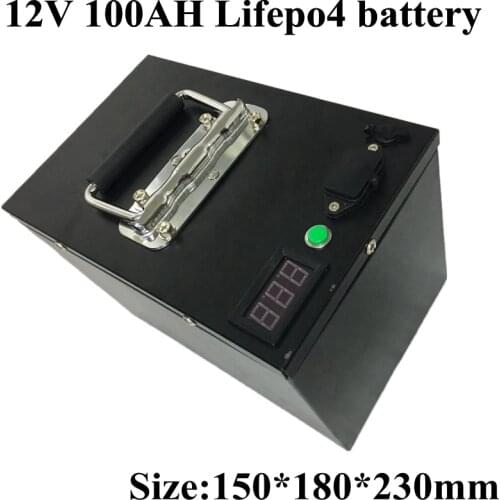 12V 100Ah LiFePO4 Battery Lithium Battery 12V BMS 4S for RV Solar System Boat Motor Automobile Electric Vehicle+10A charger