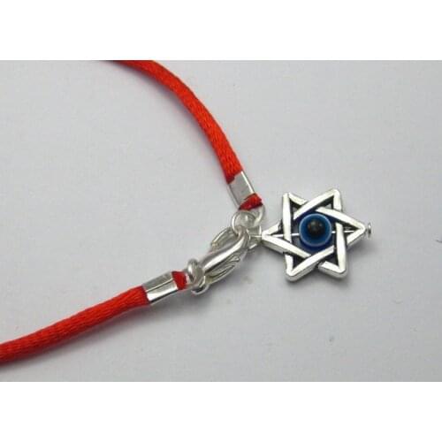 20 Red String Kabbalah Blue Eye "Star of David" Charms Good Luck Bracelets