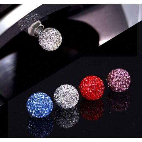 4Pcs 5 Colors Universal Tire Valve Caps Car Motorcycle Auto Modified Valve Core Dustproof Aluminum Diamond Outdoor Tools