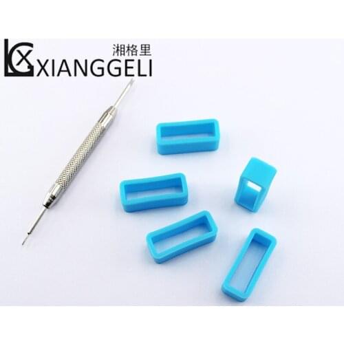 5pcs Silicone Strap Loop Watch Accessories Sky Blue Strap Activity Ring Buckle Ring 16mm18mm19mm20mm22mm24mm26mm28mm30mm