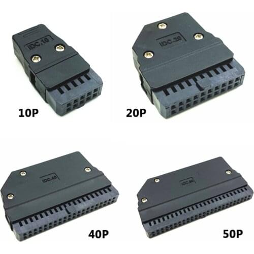 50PCS FC 2.54mm horn plug shell MIL plug IDC 10/20/40/50P PLC data line connector