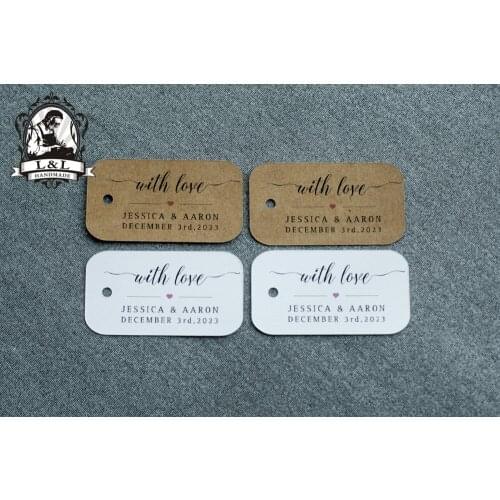 #58 200 pcs 3.5x6.5cm kraft/white paper label wedding favor tags attend a wedding Label customization Happiness sweet label